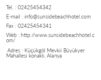Sunside Beach Hotel iletiim bilgileri